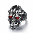 thumbnail image 1 of MayiaHey Skull Head Ring, Multi Skull Ring for Men, Gothic Demon Skull Ring Rock Skeleton Jewelry, Norse Viking Skull Ring Hip Hop Skull Band Ring Punk Pirate Skull Ring Vintage Skull Head Ring, 1 of 4