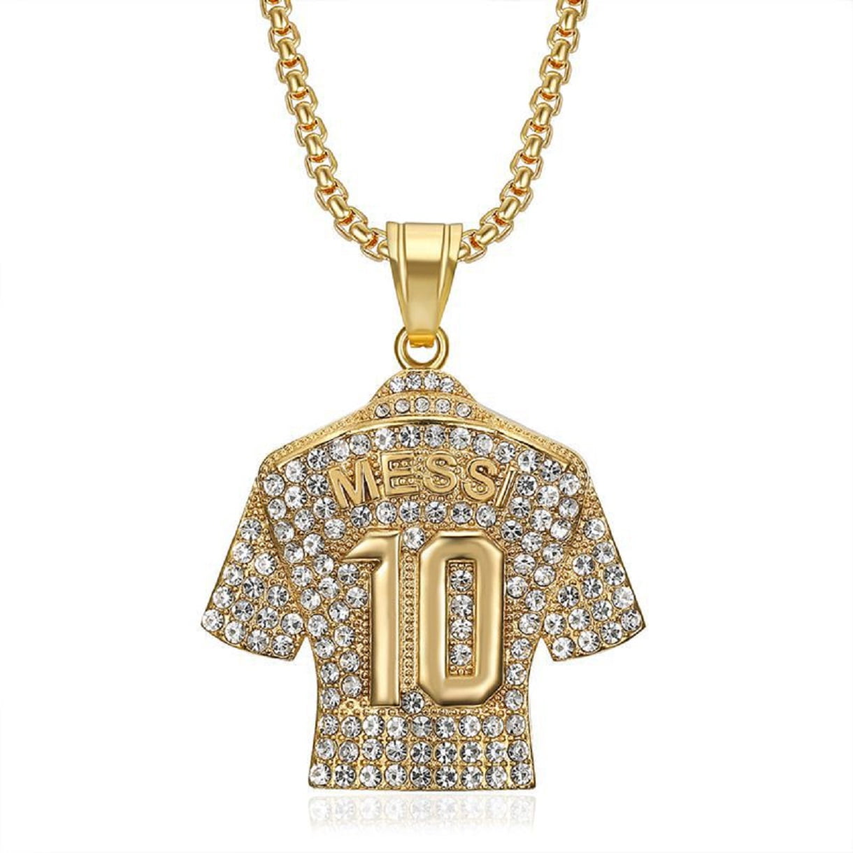MayiaHey Soccer Jersey 10 Pendant, Number 10 Soccer Jersey Necklace for Men, No. 10 Football Necklace Iced Out Sports Charm Jewelry, Rock Number 10 Soccer Players  Necklace