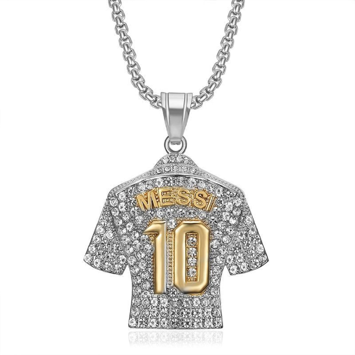 MayiaHey Soccer Jersey 10 Pendant, Number 10 Soccer Jersey Necklace for Men, No. 10 Football Necklace Iced Out Sports Charm Jewelry, Rock Number 10 Soccer Players  Necklace