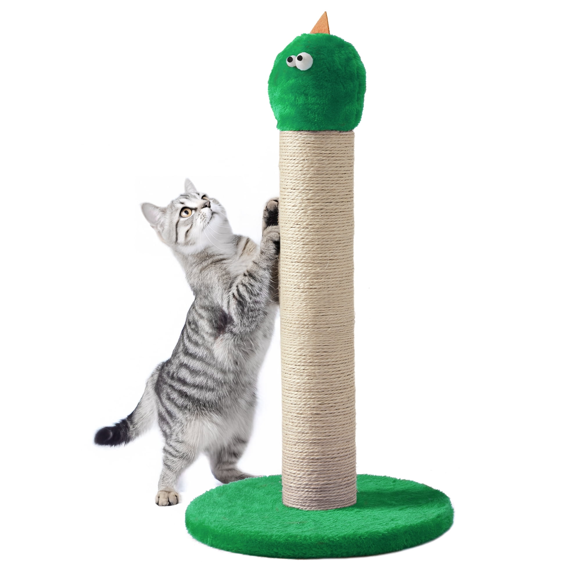 Mayincolor 22-Inch Cat Scratching Post , Durable Sisal Scratch Post for Indoor Cats, Monster-Shaped Cat Scratcher for Kittens & Large Cats, Green