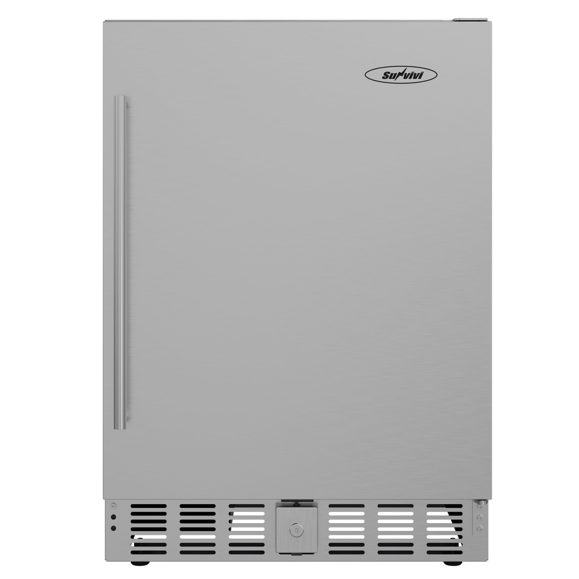 Mayincolor 24 Inch Indoor Outdoor Beverage Fridge, Stainless Steel Under Counter Drink Refrigerator for 32-50℉, Outdoor Built-in/Freestanding Can Cooler for Home, Bar, Outdoor Kitchen, Silver