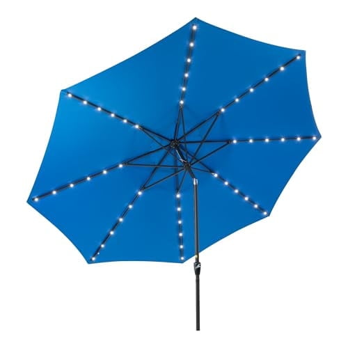 Mayincolor Large Outdoor Patio Umbrella with Solar Lights, Patio Table ...