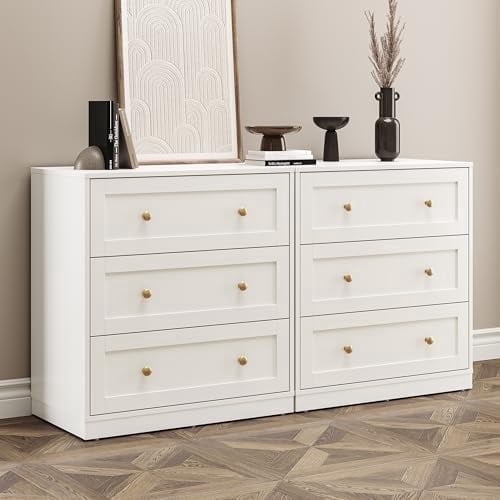 white and gold 3 drawer dresser May in Color, Set of 2, Modern Chest Seasonal Edit