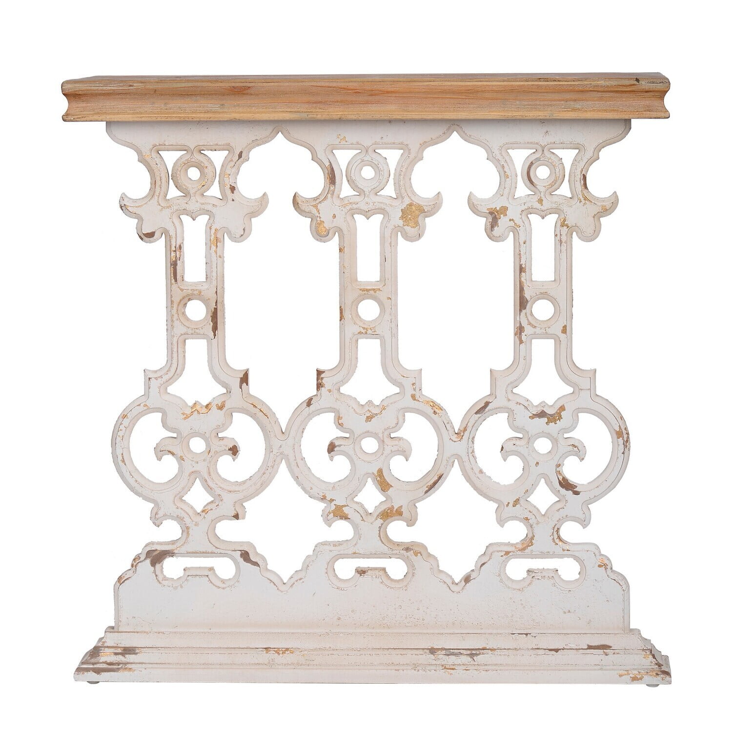 Maykoosh 32 Inch Console Table, Fir Wood, Traditional, Scrollwork ...