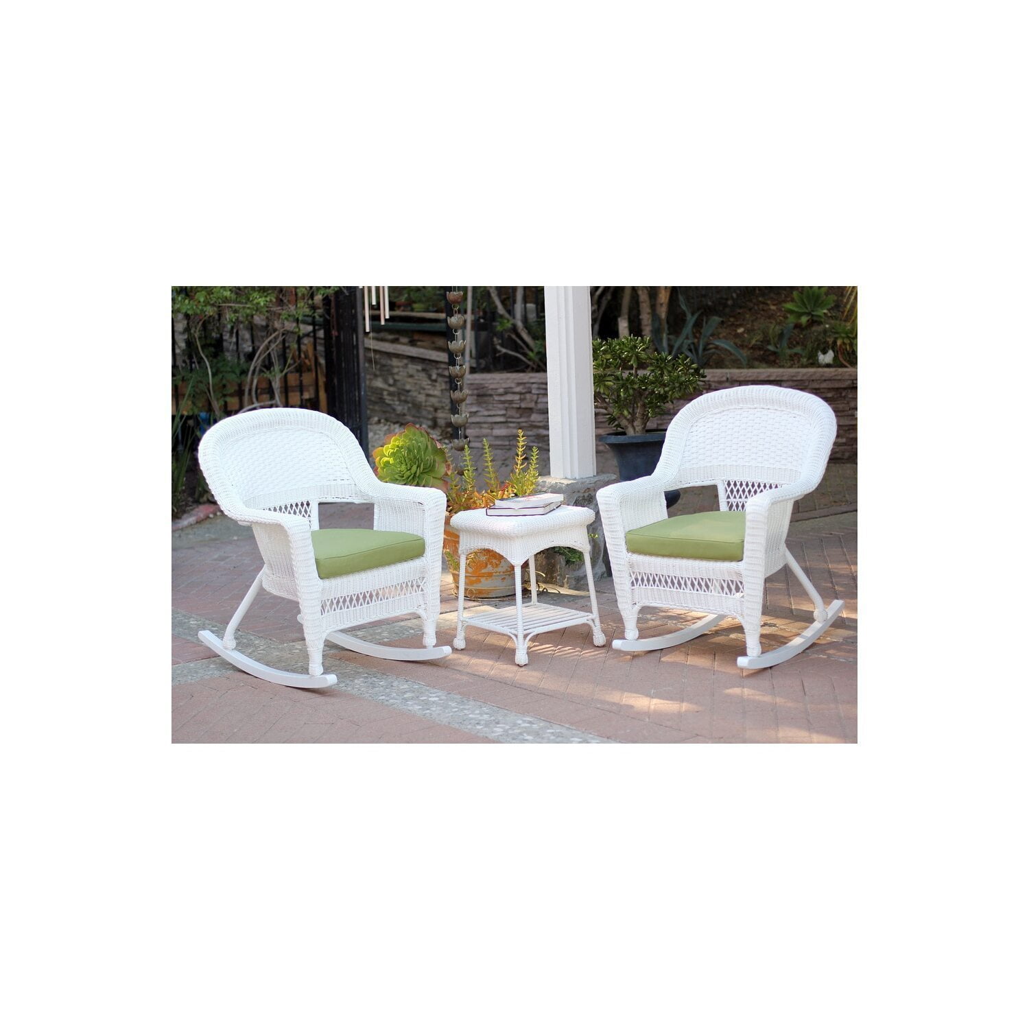 Rocker Chair Set Outdoor - 3pc Resin Rocking Chairs with Cushions ...