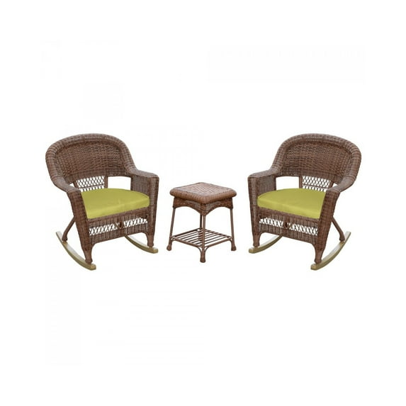 Rocker Chair Set 3pc Outdoor Resin Rocking Chairs with Cushions