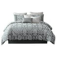 thumbnail image 1 of Cottage Comforter Set 9 Piece Velvet Damask Gray Silver Bedroom Decor, 1 of 3
