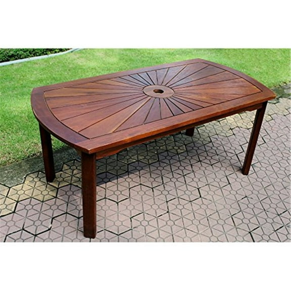 Acacia Coffee Table - Outdoor Patio Table, Hardwood, UV Resistant - 48x24x21 Inch Farmhouse Table