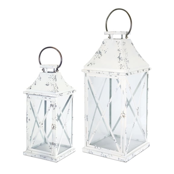 Maykoosh Accents Distressed Metal Lantern (Set Of 2)