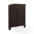 thumbnail image 1 of Maykoosh African Artifacts Triangular Wood Home Storage 2 Door Corner Storage Cabinet in Expresso, 2 Adjustable and Removable Shelves, Mullion and Accent Door, 12"D x 22"W x 28.88"H, 1 of 1