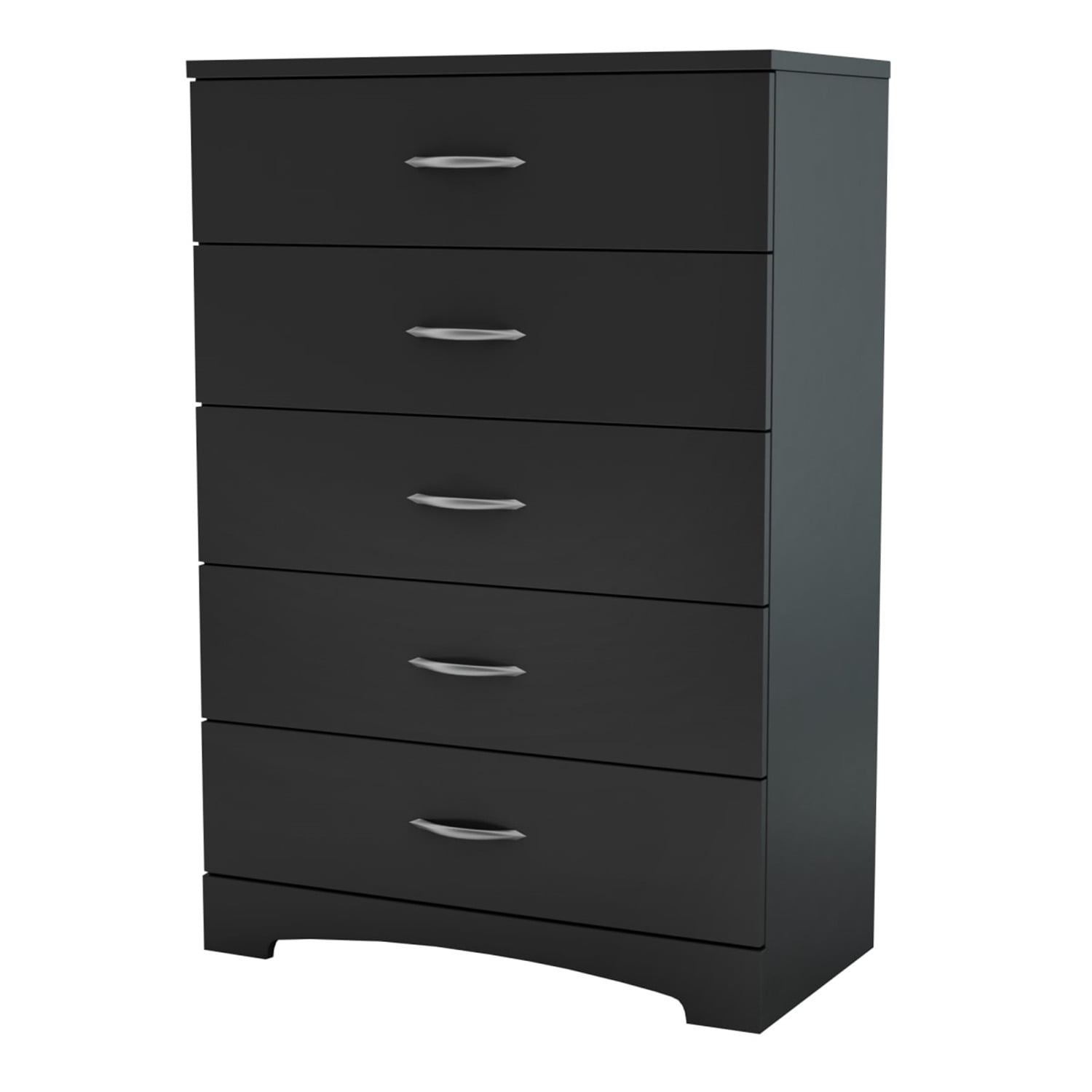 Pure Black 5-Drawer Nursery Dresser with Soft Close