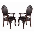 thumbnail image 1 of Traditional Arm Chairs - Set of 2 - Rubber Wood Dining Chairs - Brown Finish - Living Room Seating, 1 of 4