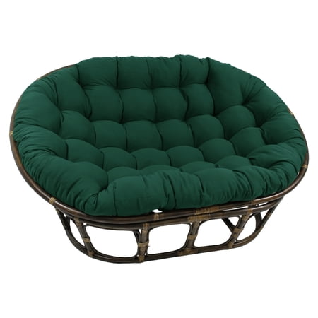 Maykoosh Art Deco Dreams Rattan Double Papasan Chair: 61.5" x 45" x 13", Comfy Bohemian Style with Rustic Rattan Frame & Twill Cushion