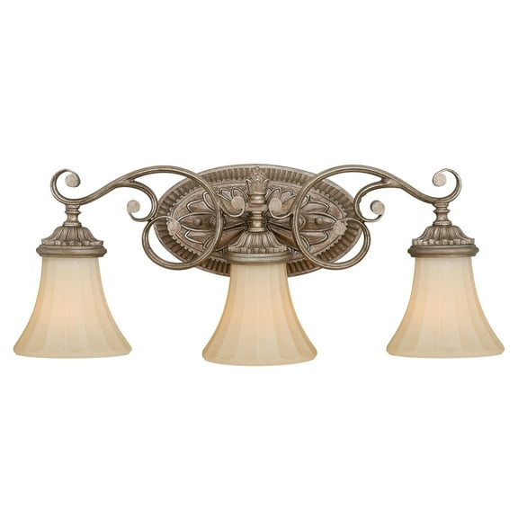 Bathroom Vanity Light 3 Light, French Bronze Finish, Art Nouveau Style, Over Mirror Lighting, Easy Install
