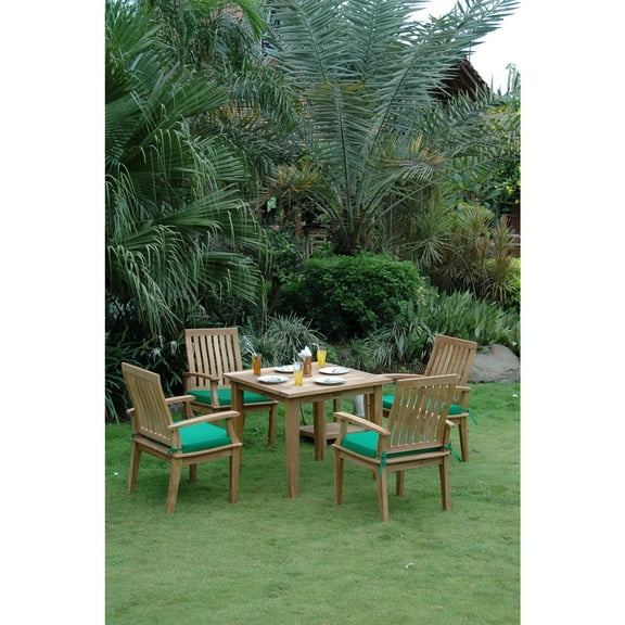 Outdoor Dining Set 5 Piece - Patio Table and Chairs Set - Modern Design - Weather Resistant - Bistro Furniture