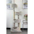 thumbnail image 1 of Maykoosh Rustic Romance Large Cat Stairway Neutral Color Solid Wood Cat Playground, Modern Multi-Level Cat Tree Tower for Indoor Cats, 20"L x 20"W x 55"H-Color:Beige, 1 of 6
