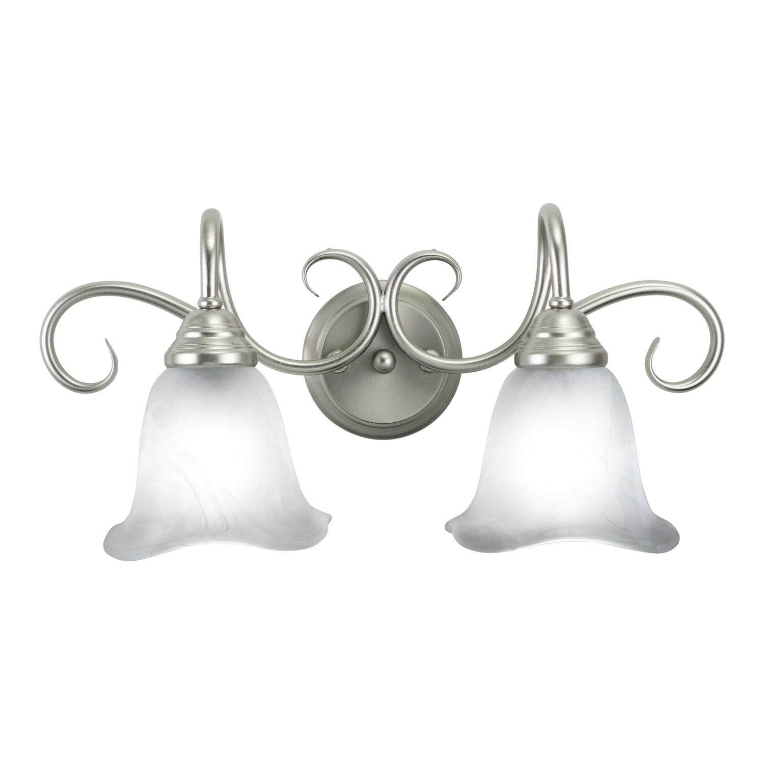 Bathroom Vanity Light Fixture - 2 Light Brushed Nickel - Modern Bathroom Lighting