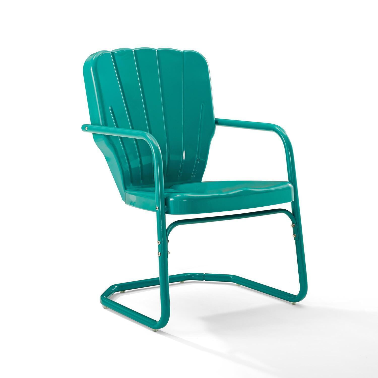 Ridgeland Retro Navy Gloss Metal Outdoor Chair - Set of 2