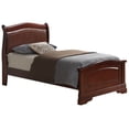 thumbnail image 1 of Maykoosh Asian Aesthetics Twin Bed, Cherry, Graceful Curves with Soft Faux Leather Padding, Heavy Wood Trim for Quality Construction, 44"H x 41"W x 84"L, 1 of 1
