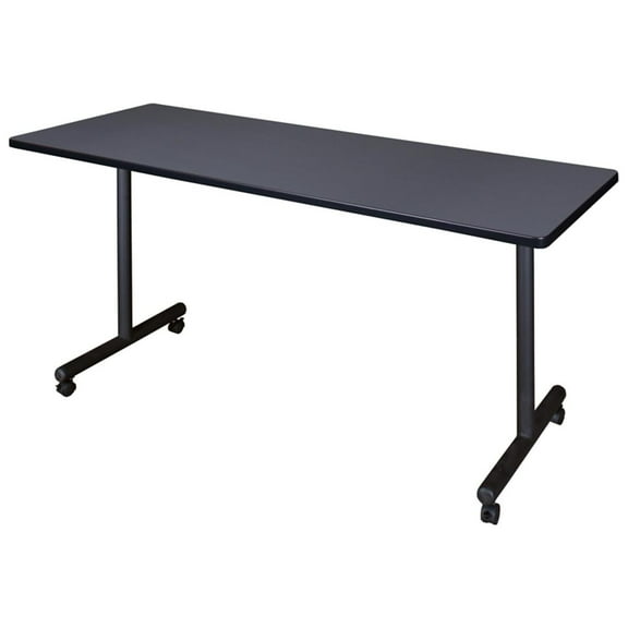 Maykoosh Asian Allure 72" x 24" Mobile Training Table- Grey, Adjustable and Foldable Office Table with Wheels for Meeting Rooms and Classrooms