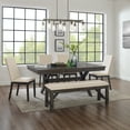 thumbnail image 1 of Farmhouse Dining Set 6pc - Table, Bench, 4 Chairs - Rustic Kitchen Set, 1 of 3