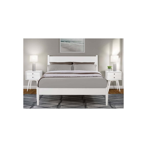 Maykoosh Baroque Bliss Mid-Century Bed - Twin Size - White Finish