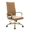 thumbnail image 1 of Leather Office Chair High Back Gold Frame Adjustable Ergonomic Desk Chair, 1 of 1