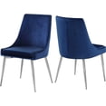 thumbnail image 1 of Baroque Bonanza Modern, Contemporary Velvet Upholstered Dining Chair with Sturdy Metal Legs, Set of 2, 19.5" W x 21.5" D x 33.5" H, 1 of 6