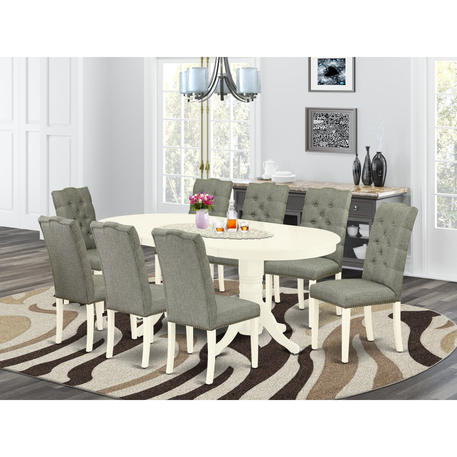 Maykoosh Baroque Brilliance 9-Piece Dining Set- 8 Dining Room Chairs ...