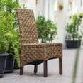thumbnail image 1 of Handwoven Abaca Rattan Dining Chairs - Set of 2 - Mahogany Frame - 19x24x38 Inches, 1 of 2
