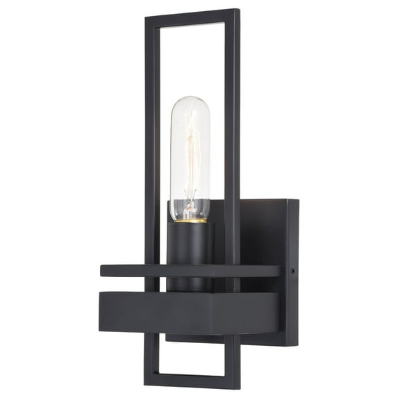 Matte Black Wall Sconce - Modern Farmhouse Lighting for Hallways & Bathrooms