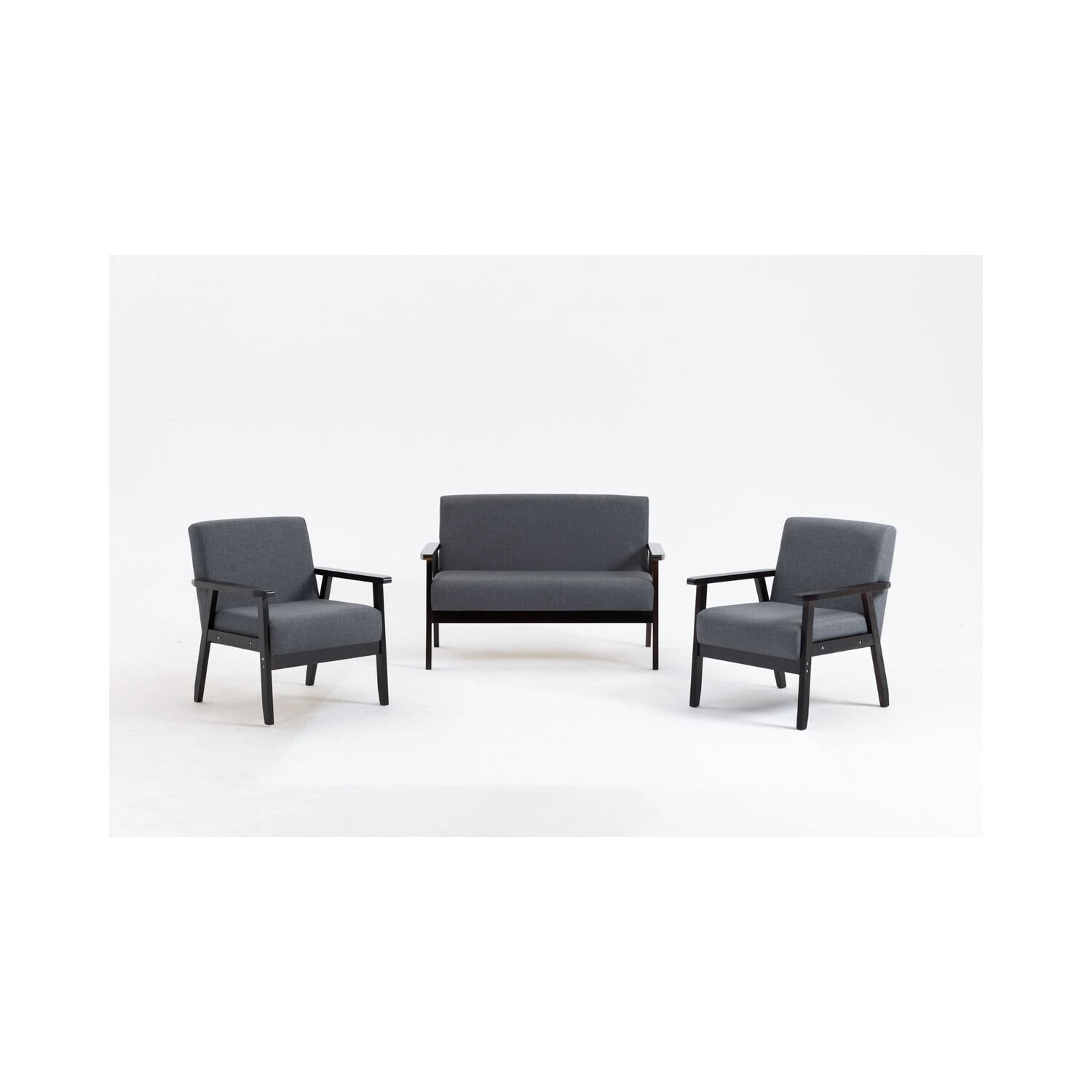 Maykoosh Beachy Beauty Espresso Loveseat and 2 Chair Living Room Set