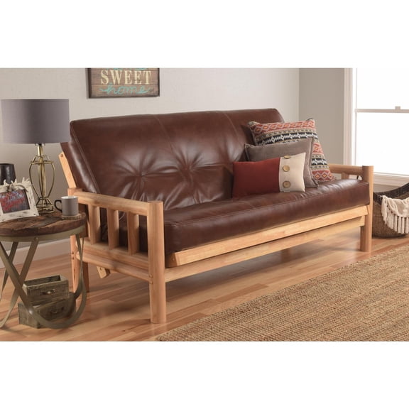Maykoosh Beachy Boho Futon Frame-Natural Finish-Oregon Trail Saddle Mattress