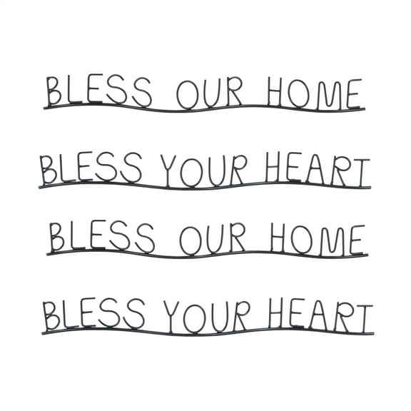 Home Blessing Decor Set of 4 - Welcome Signs for Entryway, Living Room, Heartwarming Sentiments