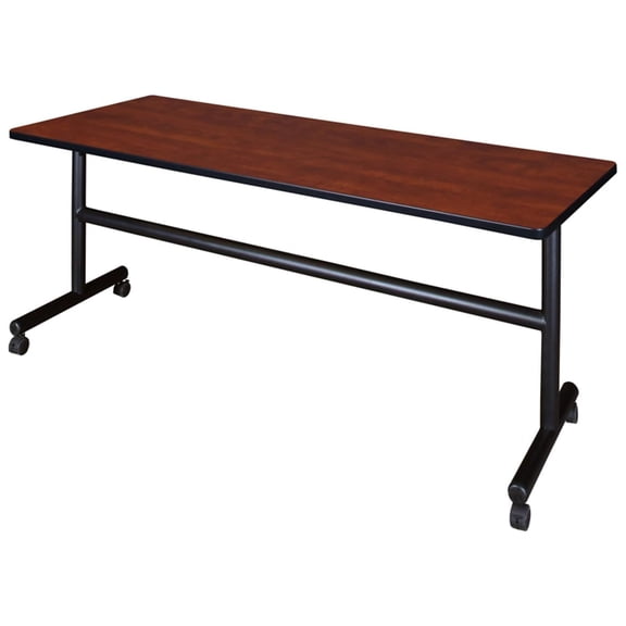 Maykoosh Bohemian Bliss 72" Flip Top Mobile Training Table- Cherry, Adjustable and Foldable Office Conference Table with Wheels for Meeting Rooms and Classrooms