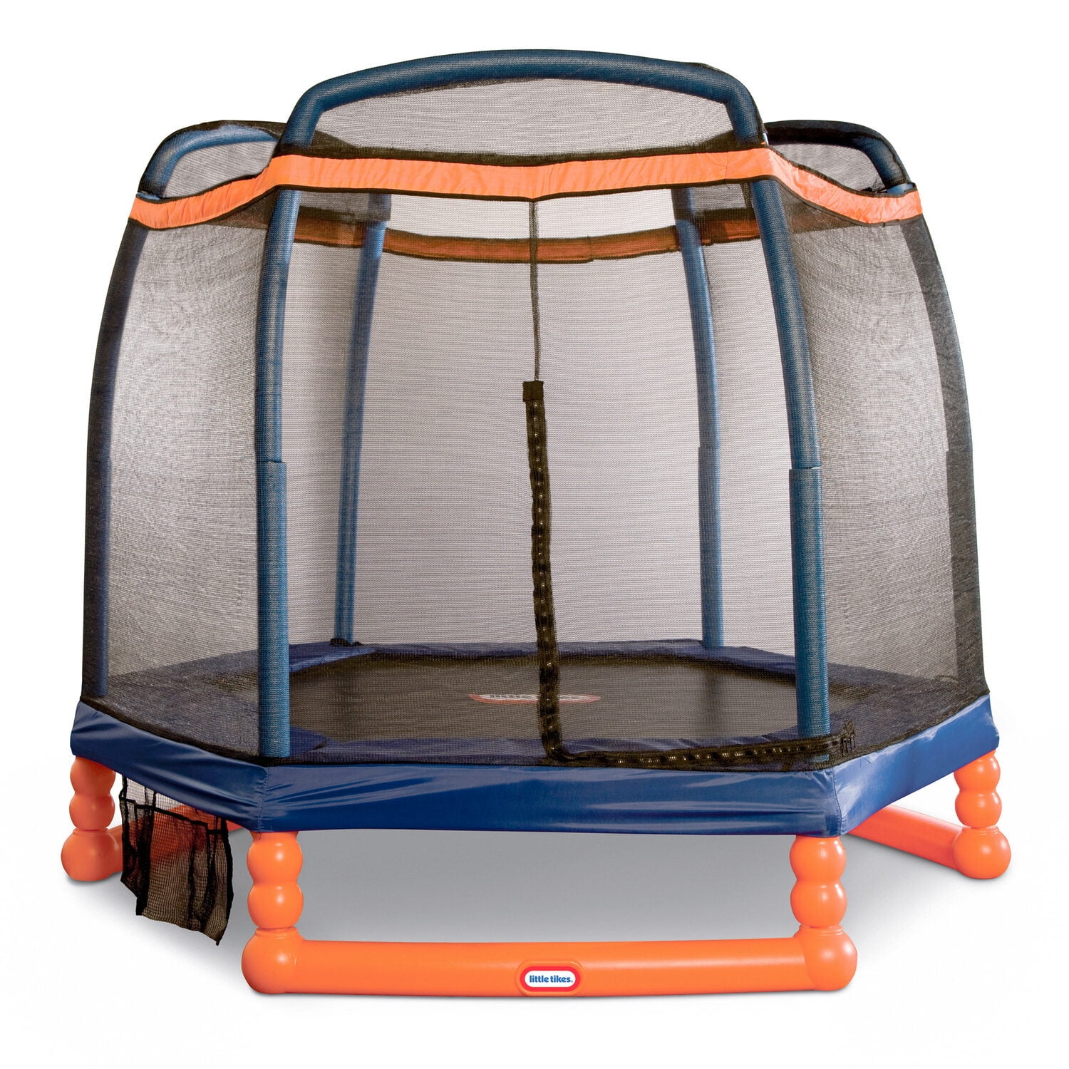 Kids' 7-Foot Round Orange and Blue Trampoline with Enclosure