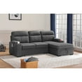 thumbnail image 1 of Maykoosh Boho Beauty Gray Fabric Sleeper Sectional Sofa Chaise with Storage Arms and Cupholder, 1 of 10