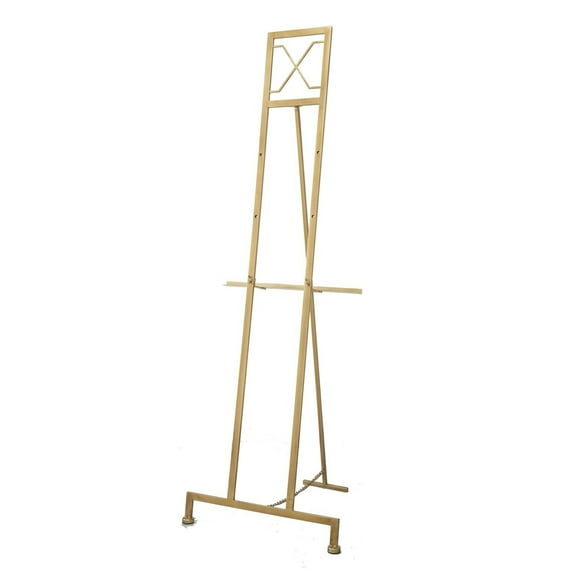 Artist Easel Stand - 70 Inch Gold Iron Easel, Free Standing Display for Canvas, Painting, Large Artwork