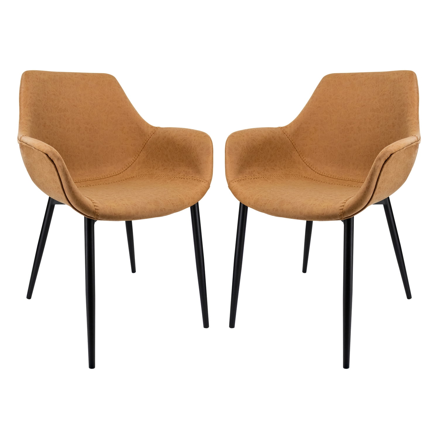 Mid Century Modern 25'' Metal Arm Chair in Light Brown