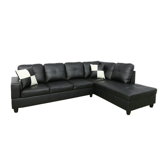 Modern L Shape Sectional Sofa Sets - Plush Microfiber Living Room Furniture with OttomansPillows