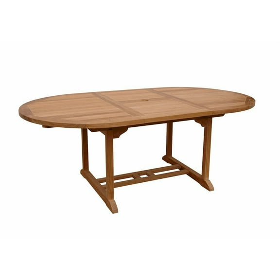 Bahama Oval Extension Table - Solid Wood Patio Dining Table - Seats 6-8