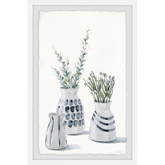Classic Ceramic Patterned Vase Print|Framed Painting Wall Art Decor