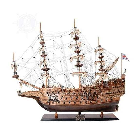 Wooden Model Ship HMS Sovereign of The Seas - 37"L x 12"W x 35"H - Assembled Decor