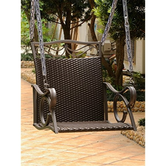 Coastal Charm Steel Resin Chair Swing - Outdoor Patio Garden Seating