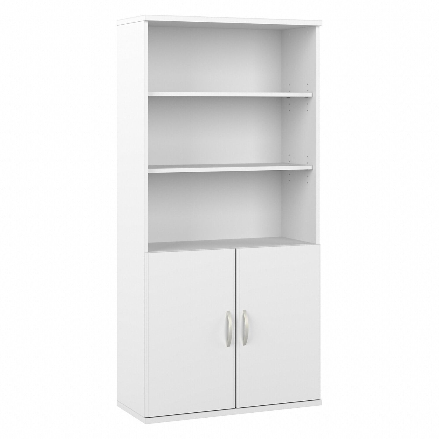 Maykoosh Coastal Charm Tall 5 Shelf Bookcase With Doors In White ...