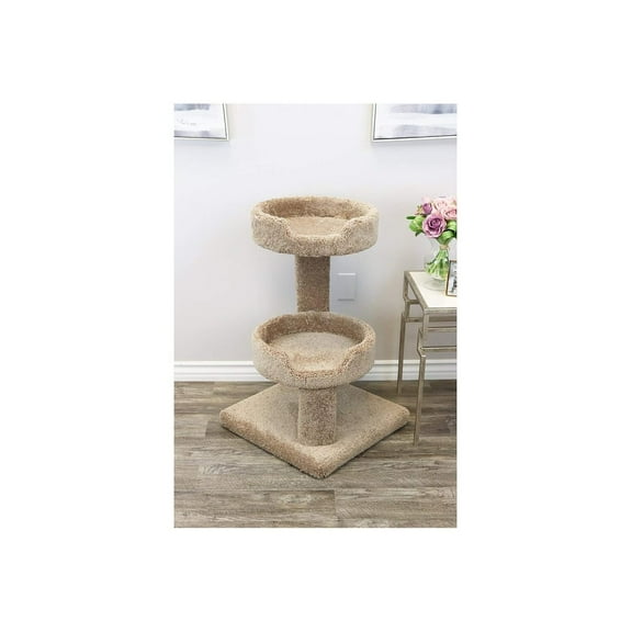Maykoosh Coastal Cool Cat Trees Solid Wood Cat Sleeper - For All Breed Sizes, Made from Solid Wood and Plush Carpet - Color:Brown,Size:20"L x 20"W x 32"H-Color:Brown,Size:20"L x 20"W x 32"H