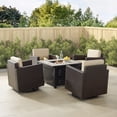 thumbnail image 1 of Outdoor Conversation Set Wicker Patio Furniture Fire Table 5 Piece Swivel Rocking Chairs, 1 of 2