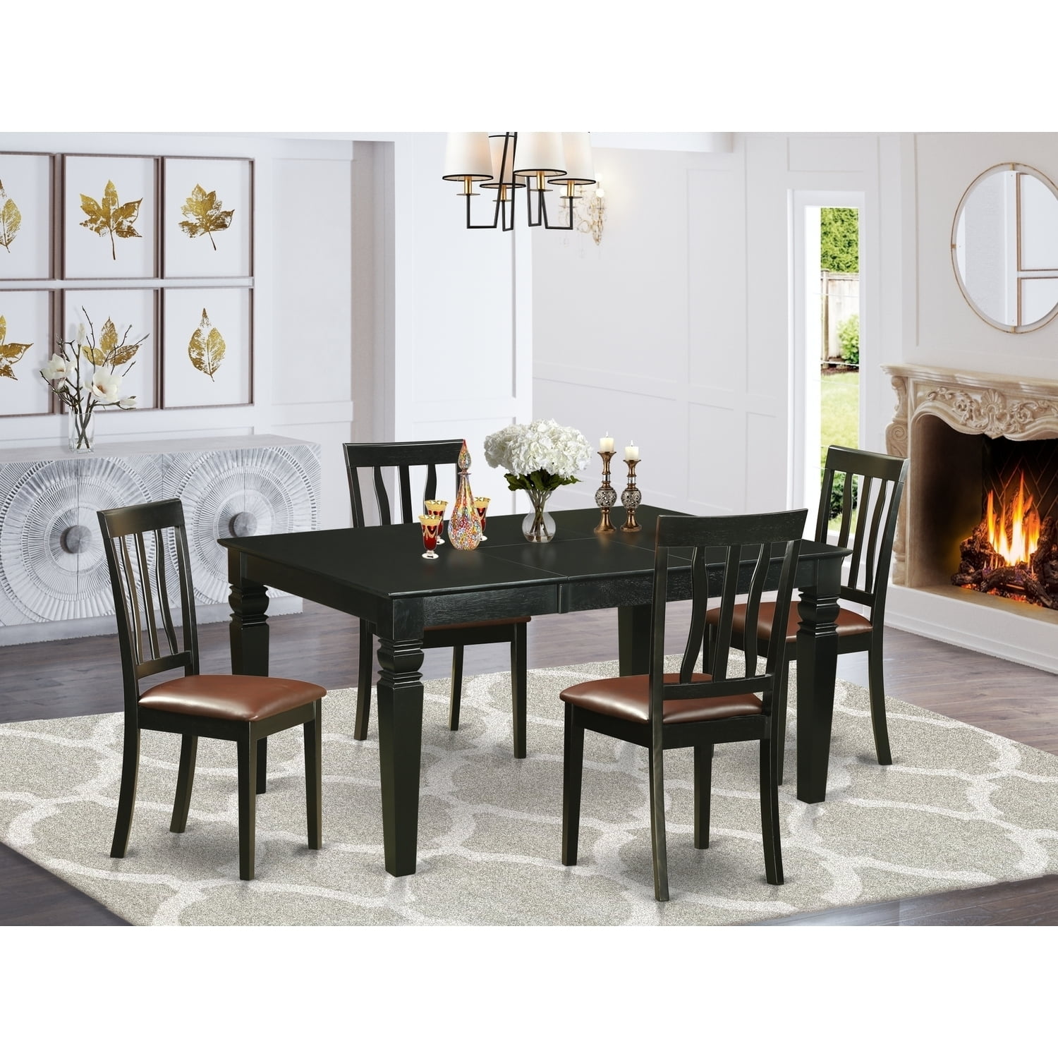 Kitchen Dinette Table Set with Chairs - 7 Piece Dining Set - Walmart.com