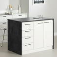 thumbnail image 1 of Maykoosh Contemporary Cool Kitchen And Dining Room Kitchen Island with Scratch Resistant Feature and Floor Mountable with 2 Doors and 4 Drawers - 28.75"D x 47.25"W x 36.5"H, 1 of 5