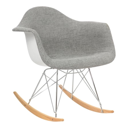 Rocking Chair - Country Cottage Fabric Seat - Nursery Glider - Comfortable & Stylish Design